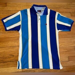 Bugle Boy Vintage Preppy Striped Polo Size Large